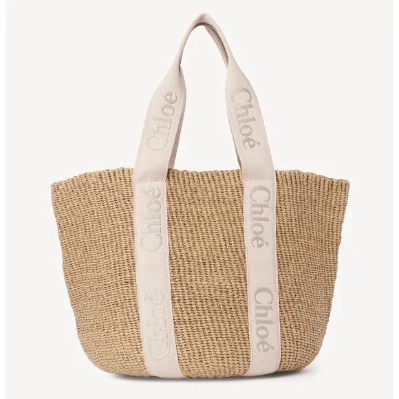 CHLOE Woody raffia tote bag - Picture 7 of 7